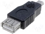 Преходник CA411 Адаптер; USB 2.0; USB A гнездо, USB B mini щепсел; никелиран